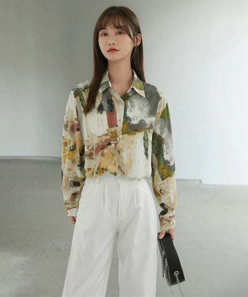 cumel slatte blouse